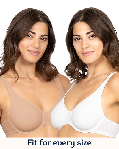Image of Fruit of the Loom Women's Unlined Underwire Bra - Cotton & Spandex Blend for Natural Shape and Flexibility