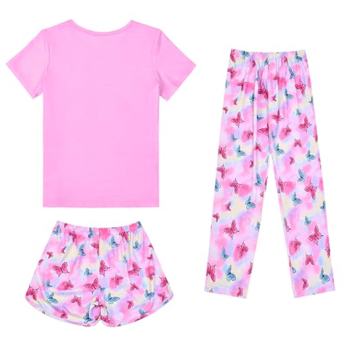 Image of Mirawise Girls 3 Pc Pajamas Sleepwear Cotton Pjs Clothes Set 4-13 Years