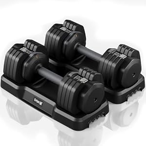 Dripex Hanteln, 11kg/24.5kg Verstellbare Kurzhantel mit Anti-Rutsch Griff, Einstellbaren Hantelscheiben und Ablageschale, Fitness Hantel Einzeln oder Ein Paar