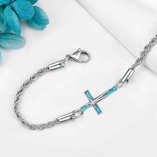 Pulsera de plata 925 con diseño cruz origami miniatura 3