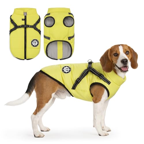 LUOWAN Cappottino Cane Taglia Piccola e Media Taglia - Cappotto Cane - Giacca Invernale Impermeabile con Imbracatura - Gilet Caldo