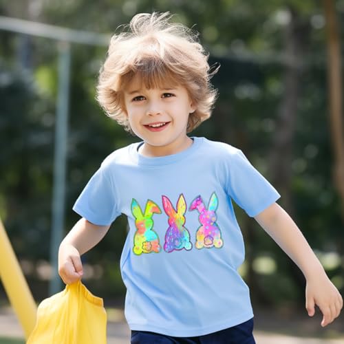 Image of Kids Easter Shirt Chick Short Sleeve Tee Tops for Toddler Girls Boys Easter Outfit Clothes 2-7 Years