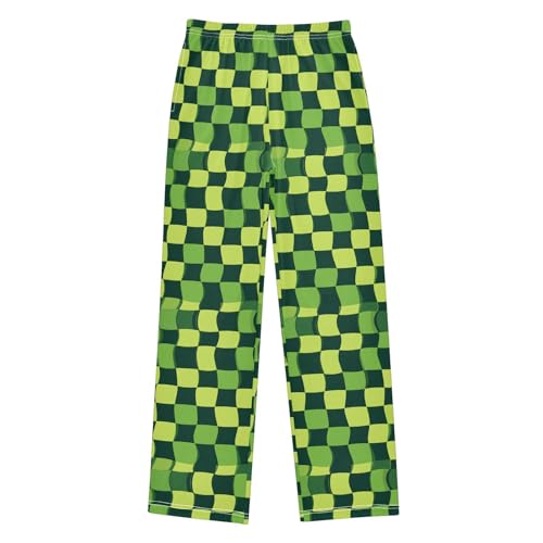 Pajama Pants Green Checkered Plaid PJ Bottoms Sleepwear Lounge Sleep Pant with Pockets