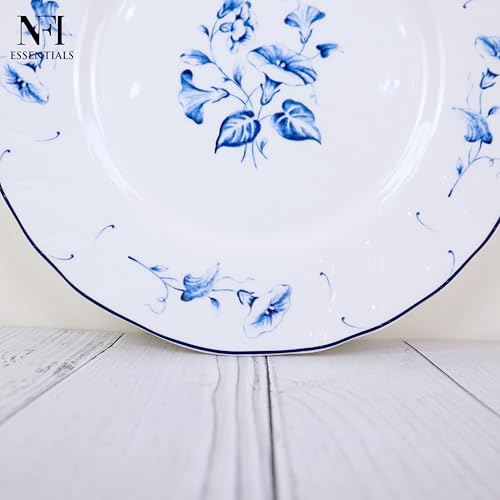 Image of NFI essentials 10 Inch Premium Ceramic Dinner Plate, Serving Plate for Main Course, Pasta, Rice, Salad & Meals, Dishwasher Safe Kitchen Dinner Plate