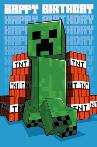 Danilo Promotions LTD Tarjeta de cumpleaños con temática de Minecraft