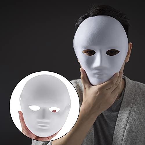 Woshilaods 10 Pcs Diy Full Face Masks, Blank White Paintable Paper Mache Mask, Diy Craft Mask Masquerade Cosplay Halloween Mardi Gras Party Masks For Full Face Men, Women Masks #TOP4