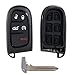 SUPALAND Key Fob Shell Case Replacement for Jeep Cherokee 2014 2015 2016 2017 2018 2019 2020 2021 2022 Keyless Entry Remote Start Control GQ4-54T 5 Button with Keycain