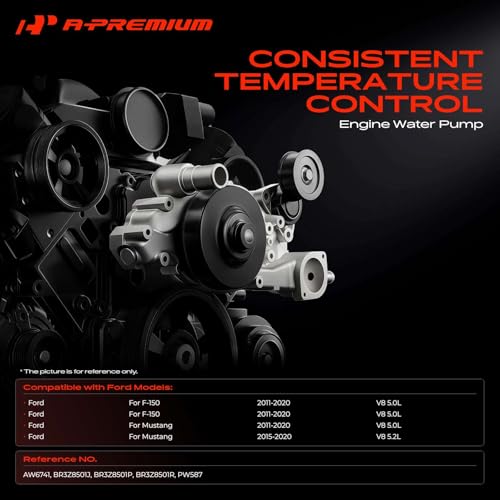 A-Premium 3-Bolt Water Pump for Ford F-150 and Mustang 5.0L/5.2L V8 - Image 3