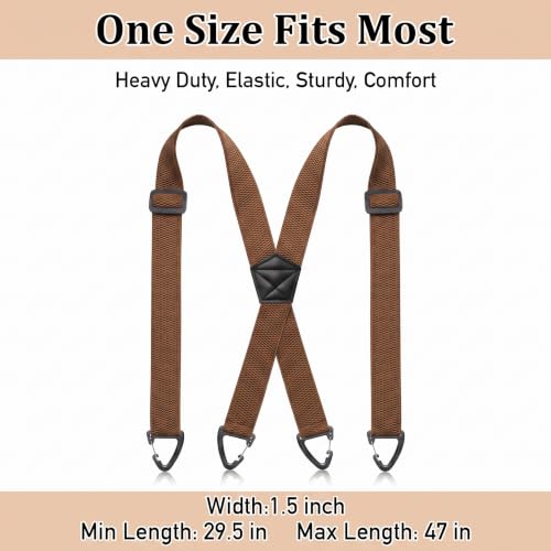 Image of SUNEZLGO Suspenders for Men Heavy Duty, X Back Hidden Suspender 1.5 inch Under Clothing, Adjustable Work Suspenders for Men Women