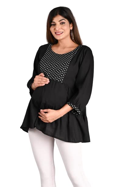mirjai Women's Maternity Feeding Top with Zip for Easy Nursing, Latest Stylish Feeding Tops,Maternity Short Kurti for Mothers-picture-27