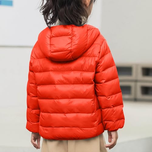 Kids Boys Girls Lightweight Winter Coats Packable Hooded Puffer Jacket Windproof Sports Hoodie Outerwear 4-13 Years3