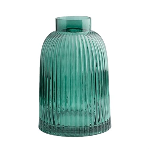 Vase à rayures en verre transparent grand format pour composition florale - 4