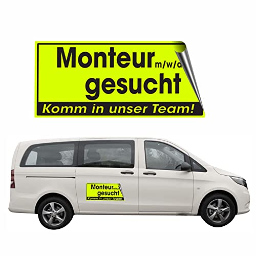 Monteur gesucht Magnetschild neongelb