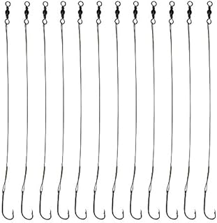 20pcs Wire Leader Hook Rigs Baitholder Fishing Hook Nylon Coated Fishing Wire Leader with Swivel (6.5inch Silver, 3#-20pcs)