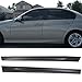 IKON MOTORSPORTS, Side Skirts Compatible with 2006-2011 BMW E90 E91 3-Series Sedan M-Tech Msport M3 Style Side Skirt Body kit Pair PP, 2007 2008 2009 2010