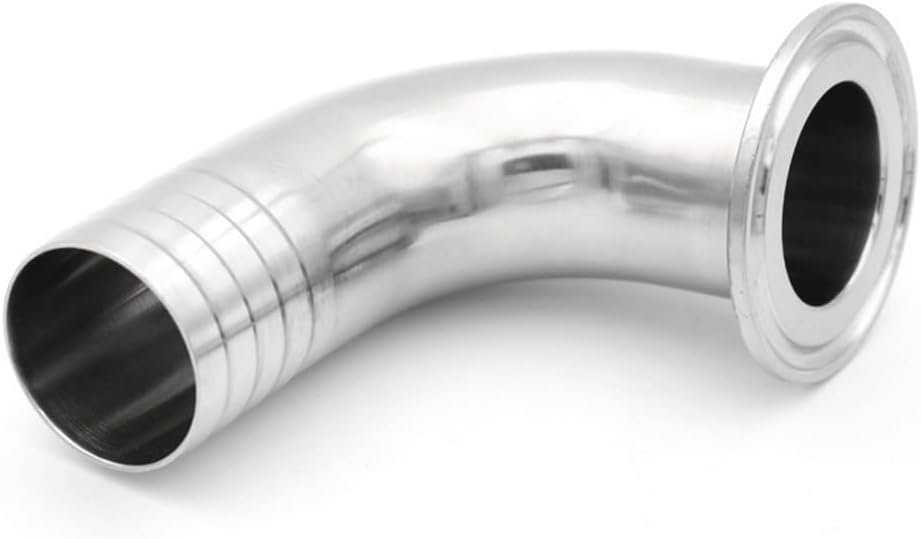 Hose Elbow Pipe Connector, Adapter Fittings, 304 Stainless Steel 90 Degree Tri Clamp Fitting - Sanitary For 19-51mm Pipes(51mm x Ferrule 64)