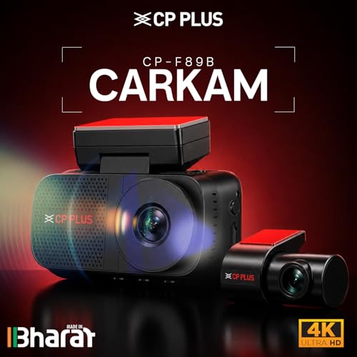 Image of CP PLUS Dash Cam for Car CP-F89B | True 4K 8MP Dual Dashcam Front and Rear Camera | Sony STARVIS 2 IMX678 | Built-in GPS | WiFi (AP Mode) Dashcam | 3 inch Display | WDR Night Vision | Supports 1TB SD Card
