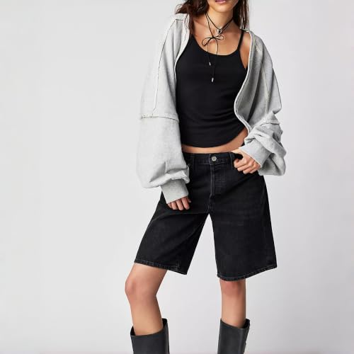 Image of Womens Open Front Cardigan Batwing Sleeve Cropped Sweatshirt | Exposed Seam Details, Dramatic Batwing Sleeves, Oversized, Open-Front