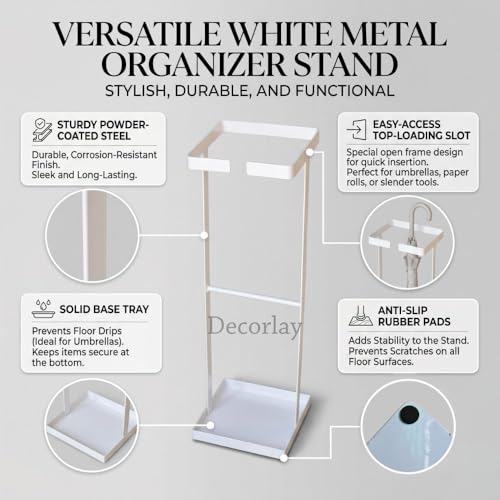 Image of Decorlay Umbrella Stand Organizer (Minimalist, White)