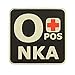 LEGEEON Glow Dark OPOS O+ NKA Blood Type No Known Allergies Tactical Morale PVC Rubber Touch Fastener Patch