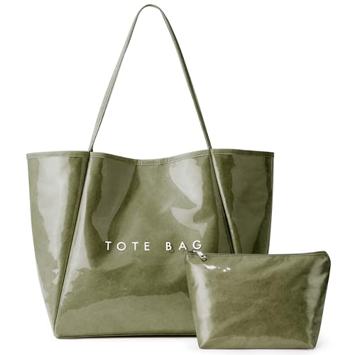 Image of KALIDI PVC Tote Women Weekender Bag Large Shopper Handbag Oversize Shoulder Travel Purse