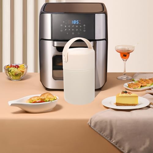 Recipiente térmico de acero inoxidable Veemoon 850 ml, termo de vacío hermético portátil beige 8