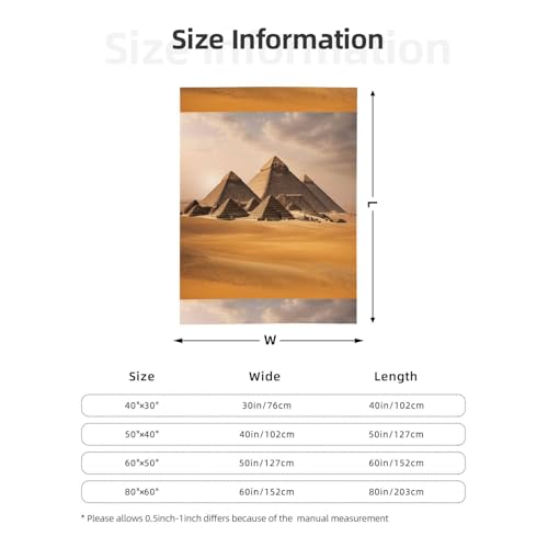 Couverture douce imprimé pyramides d'Égypte grand format pour lit