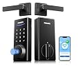 Philips Built-in WiFi Smart Lock + 2 Levels, Smart Locks for Front Door, Digital Keypad Deadbolt with Handle, Fingerprint, PIN Code, App Remote Control & Voice Unlock, Keyless Entry, Auto Locking