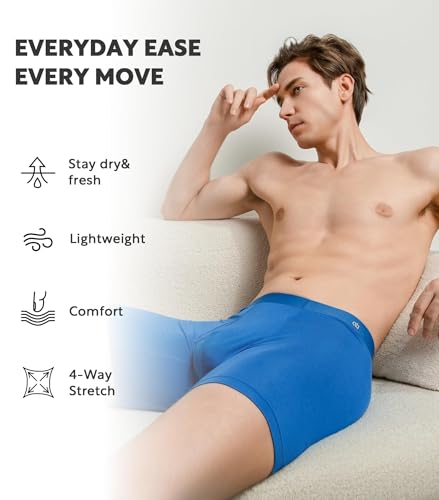 Image of DAVID ARCHY Men's Ultra Soft Underwear Modal Boxer Briefs Slim Fit 6.5 inch | Second Skin Fabric Breathable, Smooth Low-Profile Waistband, Easy Access Side Fly, Tagless Anti Chafing for All-day Comfort