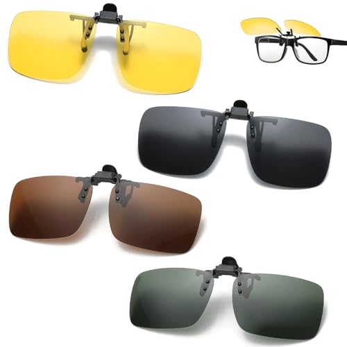 Dexpally 4 Pezzi Clip Occhiali da Sole Polarizzati Lenti da