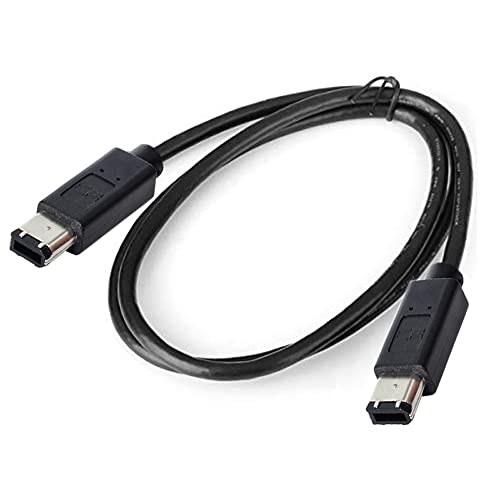 CY IEEE 1394 Firewire 400 6-pin to 6-pin Cable FireWire 400Mbps 6p to 6p Capture Cord 1.8m, Black, 6Pin Male-6Pin Male - Image 2