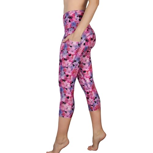 Comfy Yoga Printed Yoga Capri Leggings with Pockets | Women’s Casual Yoga Pants | Soft Lightweight...