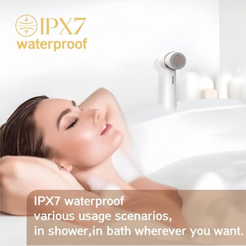 Electric Facial Cleansing Brush with Silicone and Bristle Brushheads,Rechargeable,Face Cleansing Brush, Face Scrubber Against Exfoliator,Face Wash Machine Brush, Relief for Face Skin Issues - Image 4