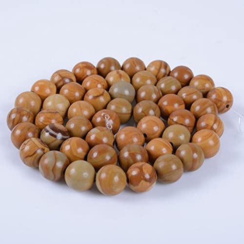 Perles jaspe bois 8mm LKBEADS lisses pour enfilage facile de collier
