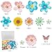 Morofme 55pcs Edible Flower Butterflies Cake Topper Wafer Paper Flower Cupcake Toppers Hawaiian Flower Cake Decorations Mixed Size for Tropical Luau Themed Birthday Baby Shower Party Supplies