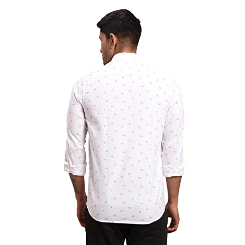 Image of Colorplus Men's Pure Cotton Print Pattern Contemporary Fit Regular Collar Full Sleeve Casual Shirt