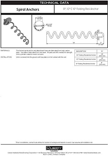 Liberty Outdoor Ancfr10-Org-A Folding Ring Spiral Ground Anchor, Orange, 10-Inch, Single #TOP5