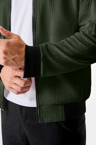 JMIERR Mens Casual Jacquard Bomber Jackets Color-Block Lightweight Varsity Jacket Fashion Zipper Coat with Pockets3