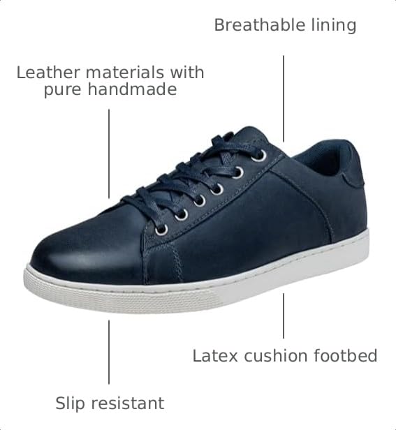 Image of Jousen Men's Casual Shoes Business Leather Dress Sneakers | Breathable Upper, Lightweight Build, Fashion Styling, Office Work, City Walking, Weekend Trip, Casual Gathering