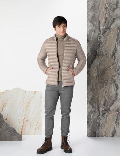 Image of Amazon Brand - Symbol Men's 100% Nylon Lightweight Quilted Winter Jacket | Regular Fit (Available in Plus Sizes)