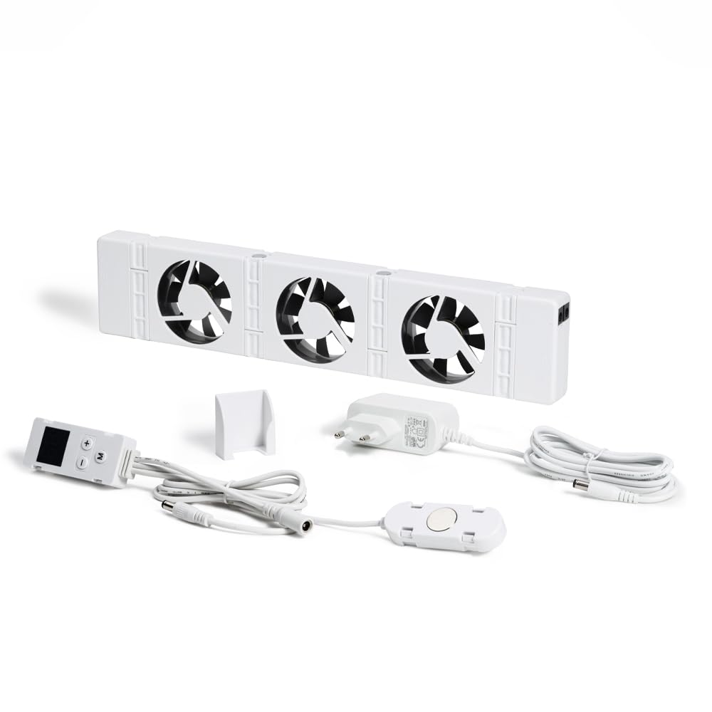SpeedComfort Heizkörper Ventilator mit Control Sensor - Mono-Set (1x) - Bis zu 22% Energieeinsparung - Heizungsventilator Wärmepumpen-geeignet - Mehrere Geschwindigkeiten - Flüsterleise