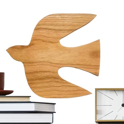 Derwrtup Décoration Murale Oiseaux, Art Mural Hirondelle Suspension Décorative, Sculptures en Bois Réalistes Artisanales pour Maison Chambre Jardin Extérieur Terrasse Patio