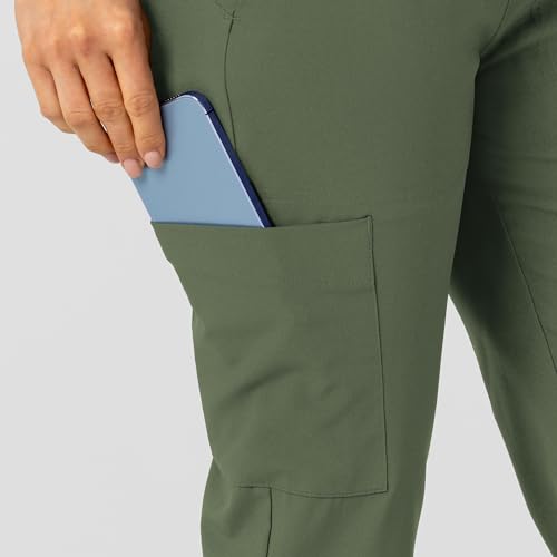 Image of Wink W123 Women's Flex-n-Reach Track Scrub Pant, Black, Large Petite