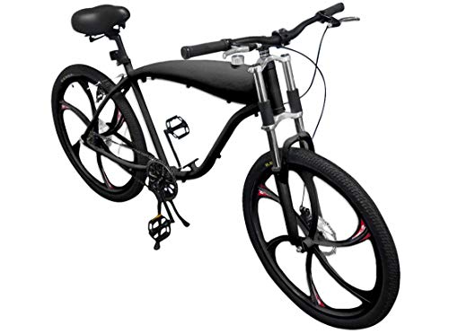 BBR Tuning Complete 26 Inch 2-Stroke Motor-Ready Bicycle w/ 2.4L in-Frame Gas Tank, 66/80cc and 48cc (Black)