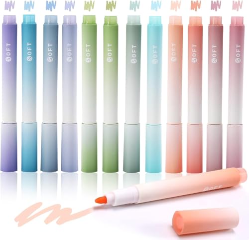 Image of WINDSELLAesthetic Cute Highlighter Pen || Highlighters Markers Pen || No Bleed Marker Pens with Chisel Tip || Pastel Marker Set || Aesthetic Cute Pastel Highlighters set (CY 566 Mix)