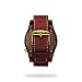 Agavus wood watch - 44mm Agavia collection Walnut/Black. Handmade with love in Mexico in collaboration with local artisans. American Walnut Natural wood. Cactus leather. (Maroon)