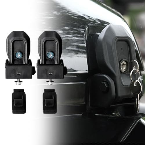 ETL INDUSTRIES Locking Hood Latches with Keys Fits 2018 2019 2020 2021 2022 2023 2024 for Jeep Wrangler JL/Gladiator JT Anti-Theft Hood Latch Cover Catch Buckle Lock Kit Black (2PCS)