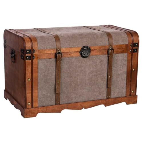 Baúl de madera marrón 80x47x49