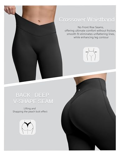 Sogetdo Crossover Butt Lifting Leggings for Women Tummy Control Buttery Soft Workout Gym Yoga Pants4