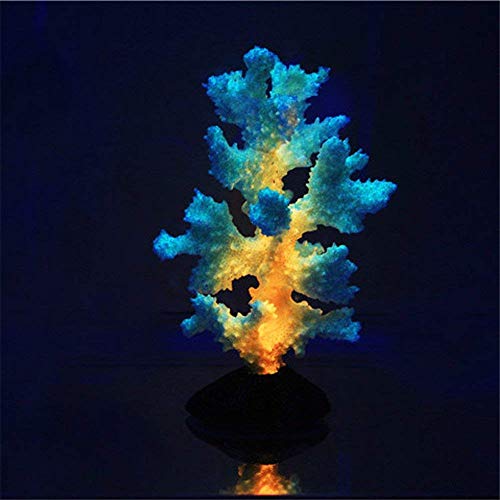 bush tank top - Danmu 1pc Glowing Effect Artificial Coral Plant Ornaments, Aquarium Coral Decor for Fish Tank Aquarium Decoration (Orange)